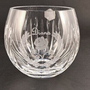 Collectible Stuart Crystal Princess Diana Commemorative Votive or Rose Bowl
